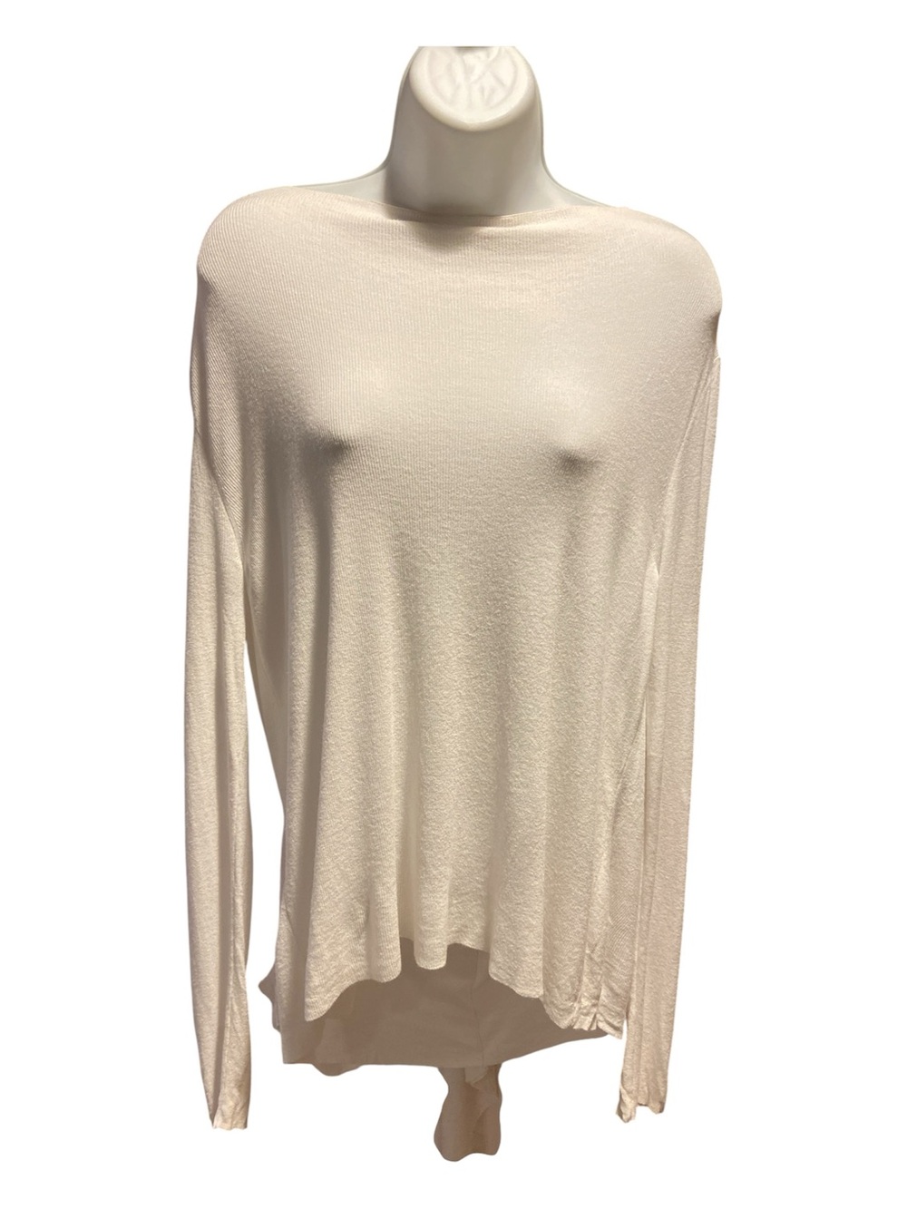 Milly plunging back light weight sweater size large off white